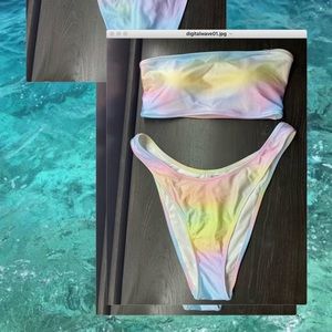 Tie dye bathing suit
